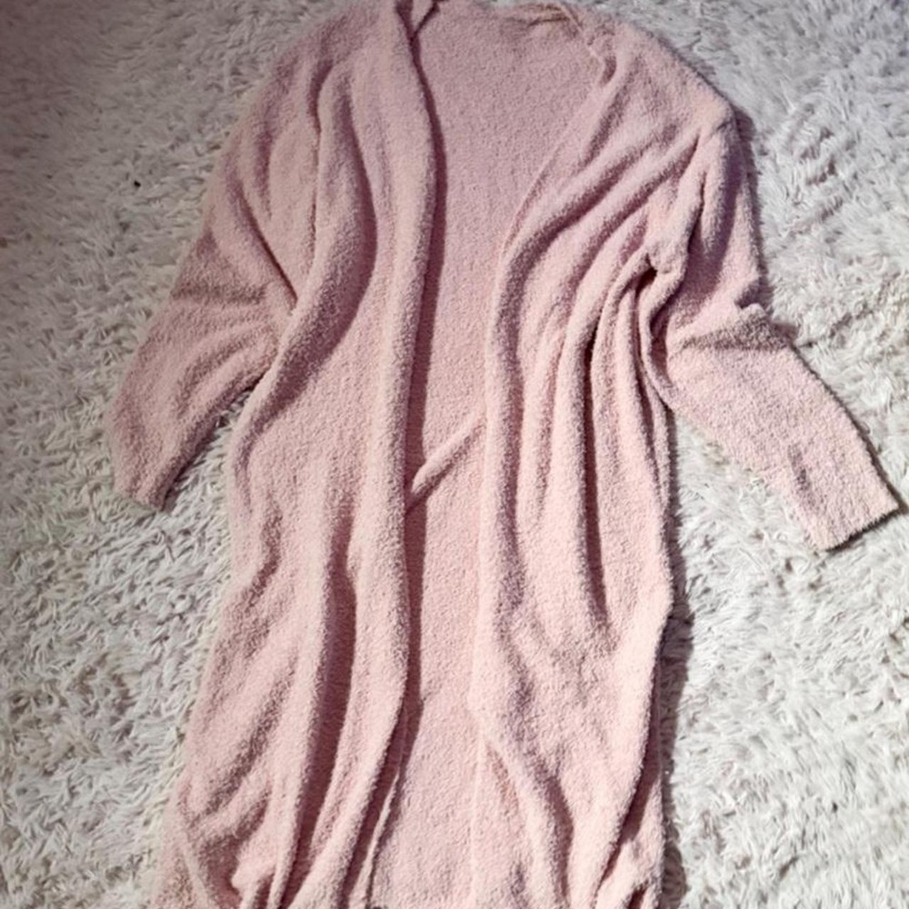 Baby Pink Plush Fuzzy Coquette Twee Soft Girl Teddy Bear Cardigan Womens 2XL